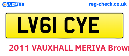 LV61CYE are the vehicle registration plates.