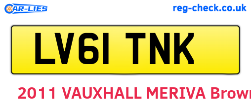 LV61TNK are the vehicle registration plates.