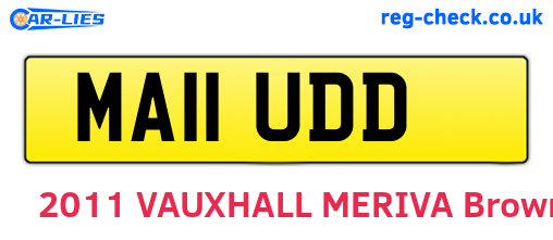 MA11UDD are the vehicle registration plates.