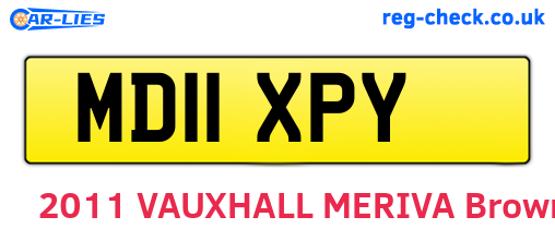 MD11XPY are the vehicle registration plates.