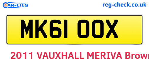 MK61OOX are the vehicle registration plates.