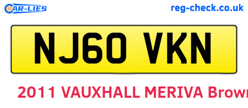 NJ60VKN are the vehicle registration plates.