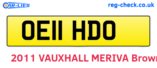 OE11HDO are the vehicle registration plates.