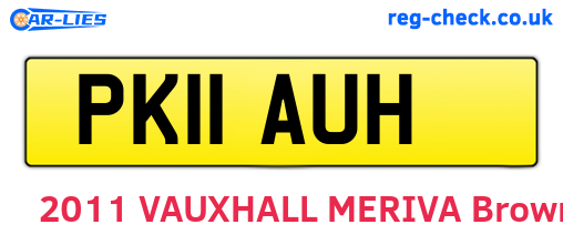 PK11AUH are the vehicle registration plates.