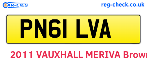 PN61LVA are the vehicle registration plates.