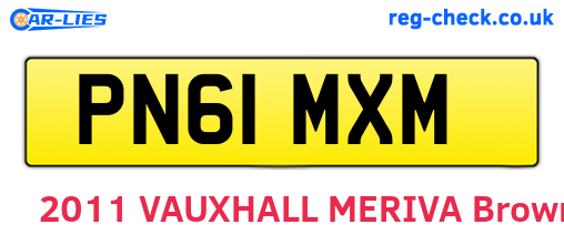 PN61MXM are the vehicle registration plates.