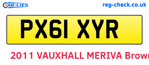 PX61XYR are the vehicle registration plates.