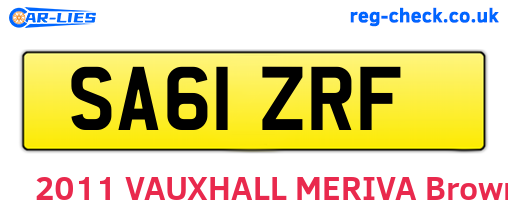 SA61ZRF are the vehicle registration plates.