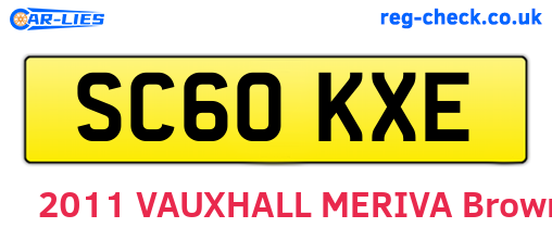 SC60KXE are the vehicle registration plates.