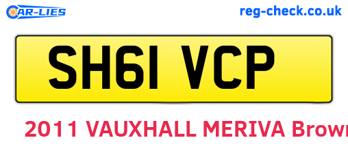 SH61VCP are the vehicle registration plates.