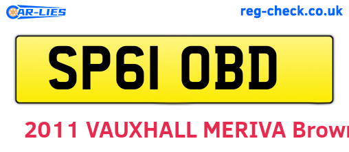 SP61OBD are the vehicle registration plates.