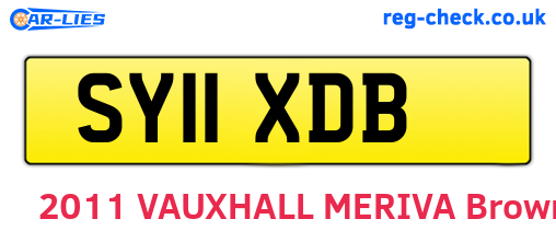 SY11XDB are the vehicle registration plates.