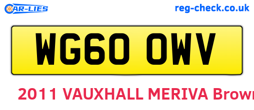WG60OWV are the vehicle registration plates.