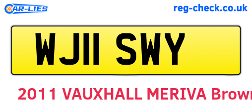 WJ11SWY are the vehicle registration plates.