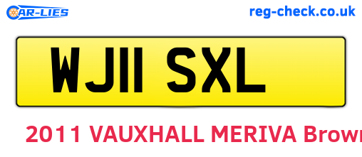 WJ11SXL are the vehicle registration plates.
