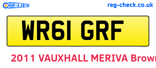 WR61GRF are the vehicle registration plates.