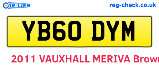 YB60DYM are the vehicle registration plates.