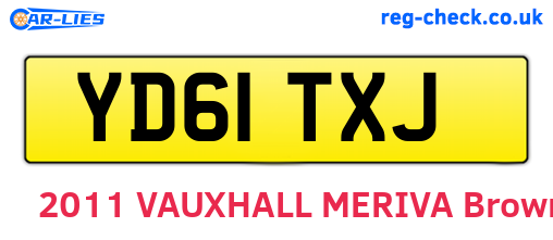 YD61TXJ are the vehicle registration plates.