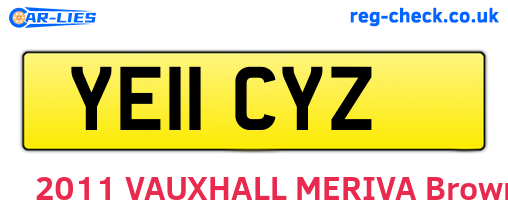 YE11CYZ are the vehicle registration plates.
