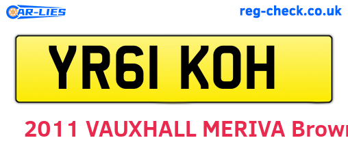 YR61KOH are the vehicle registration plates.