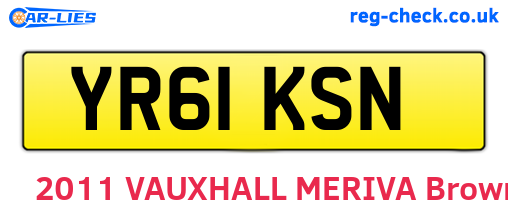 YR61KSN are the vehicle registration plates.
