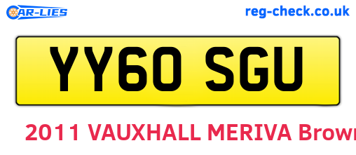YY60SGU are the vehicle registration plates.