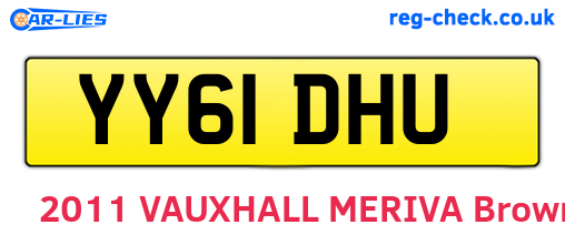 YY61DHU are the vehicle registration plates.