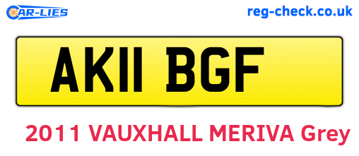 AK11BGF are the vehicle registration plates.