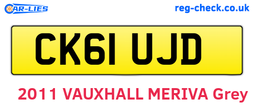 CK61UJD are the vehicle registration plates.