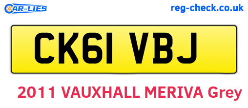 CK61VBJ are the vehicle registration plates.