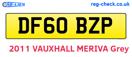 DF60BZP are the vehicle registration plates.
