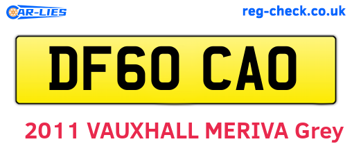 DF60CAO are the vehicle registration plates.