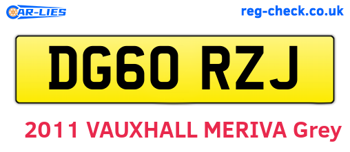 DG60RZJ are the vehicle registration plates.