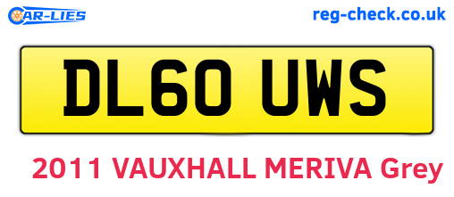 DL60UWS are the vehicle registration plates.