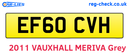 EF60CVH are the vehicle registration plates.