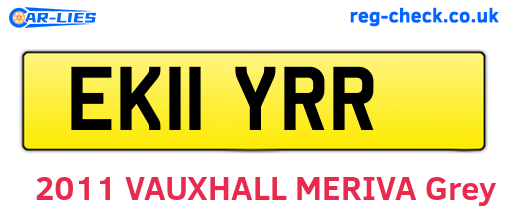 EK11YRR are the vehicle registration plates.