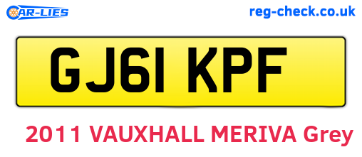 GJ61KPF are the vehicle registration plates.