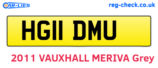 HG11DMU are the vehicle registration plates.