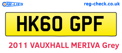 HK60GPF are the vehicle registration plates.
