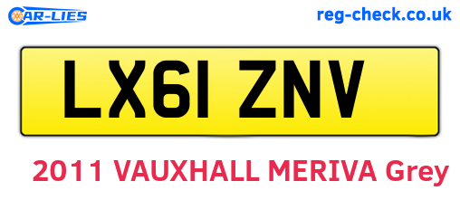 LX61ZNV are the vehicle registration plates.