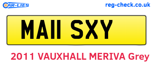 MA11SXY are the vehicle registration plates.