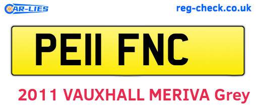 PE11FNC are the vehicle registration plates.