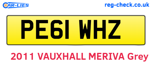PE61WHZ are the vehicle registration plates.