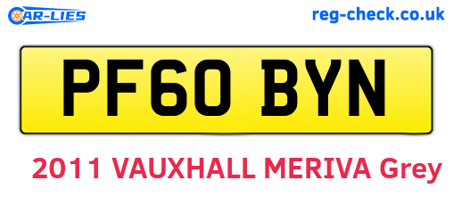 PF60BYN are the vehicle registration plates.