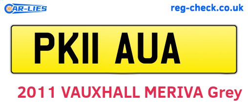 PK11AUA are the vehicle registration plates.