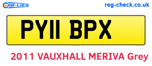 PY11BPX are the vehicle registration plates.