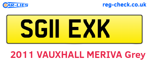 SG11EXK are the vehicle registration plates.