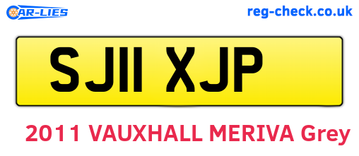 SJ11XJP are the vehicle registration plates.