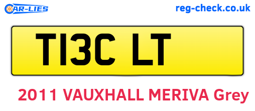 T13CLT are the vehicle registration plates.