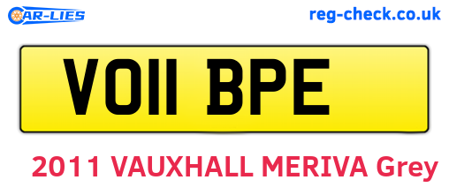 VO11BPE are the vehicle registration plates.